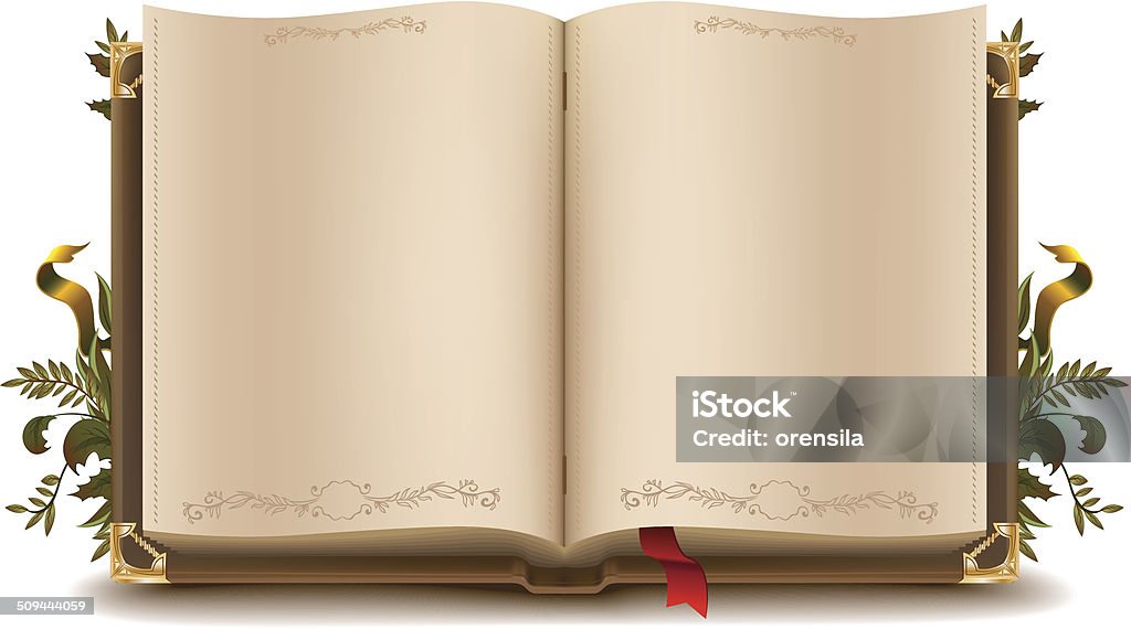 Old open book Old open book. Illustration in vector format Book stock vector