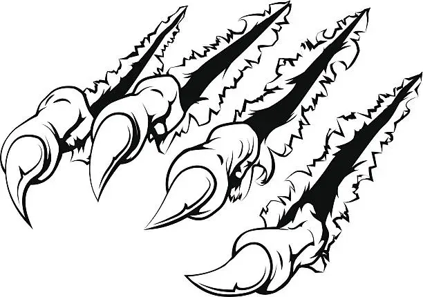 Vector illustration of Ripping claw
