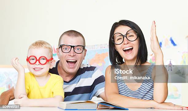 Hands Up Stock Photo - Download Image Now - Nerd, Two Parents, 4-5 Years