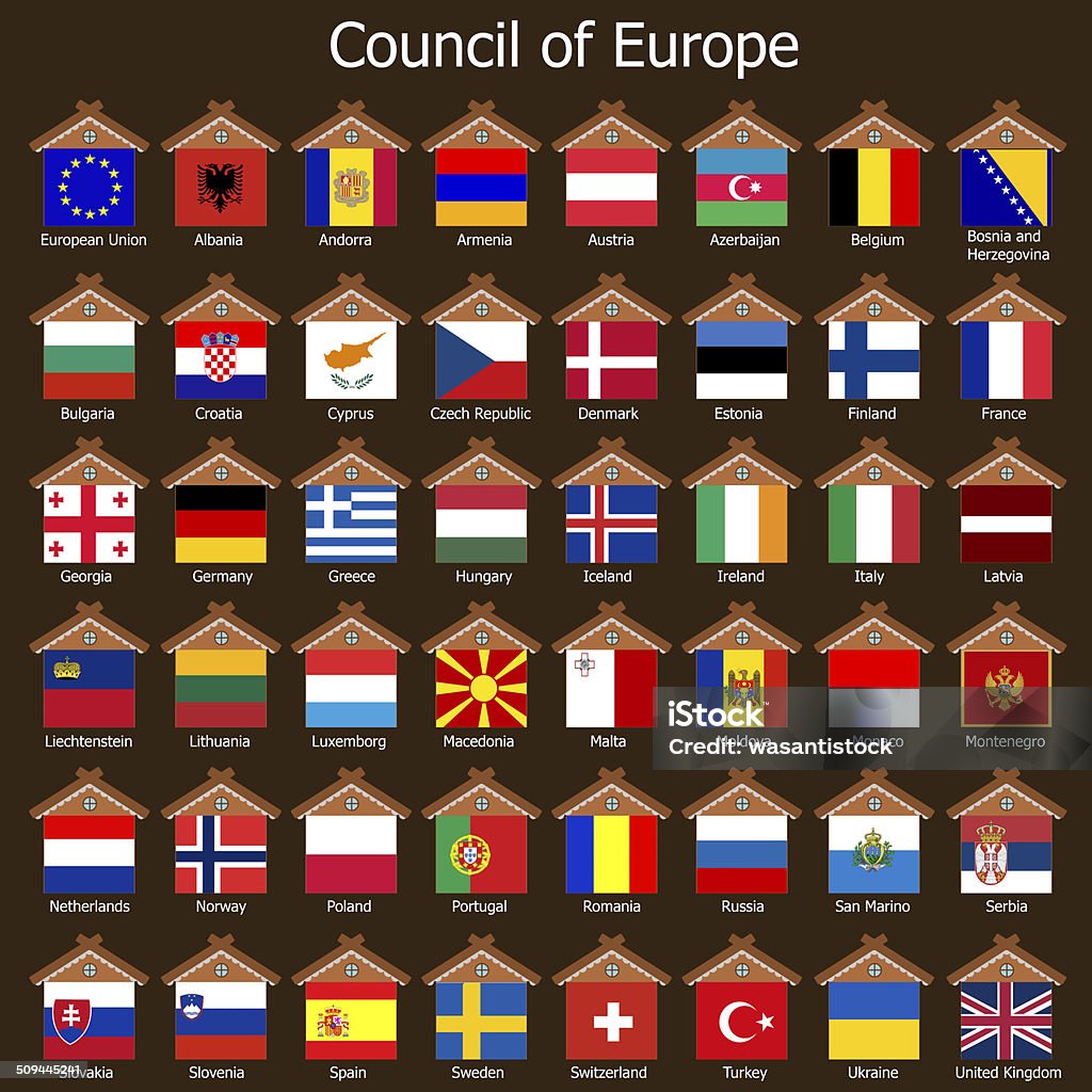 Countires of Europe Flag stock illustration