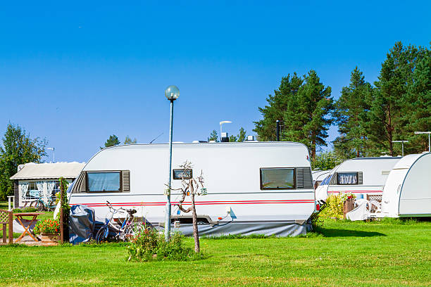 istock Camping with caravans in nature park 509445775