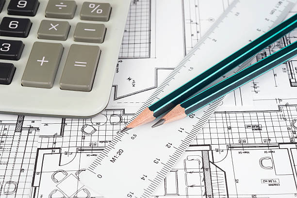 istock Architectural project, pencil,  rulers and calculator 509446837