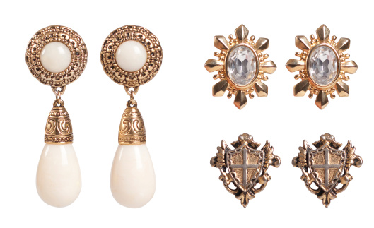 Collection of vintage accessories isolated on white