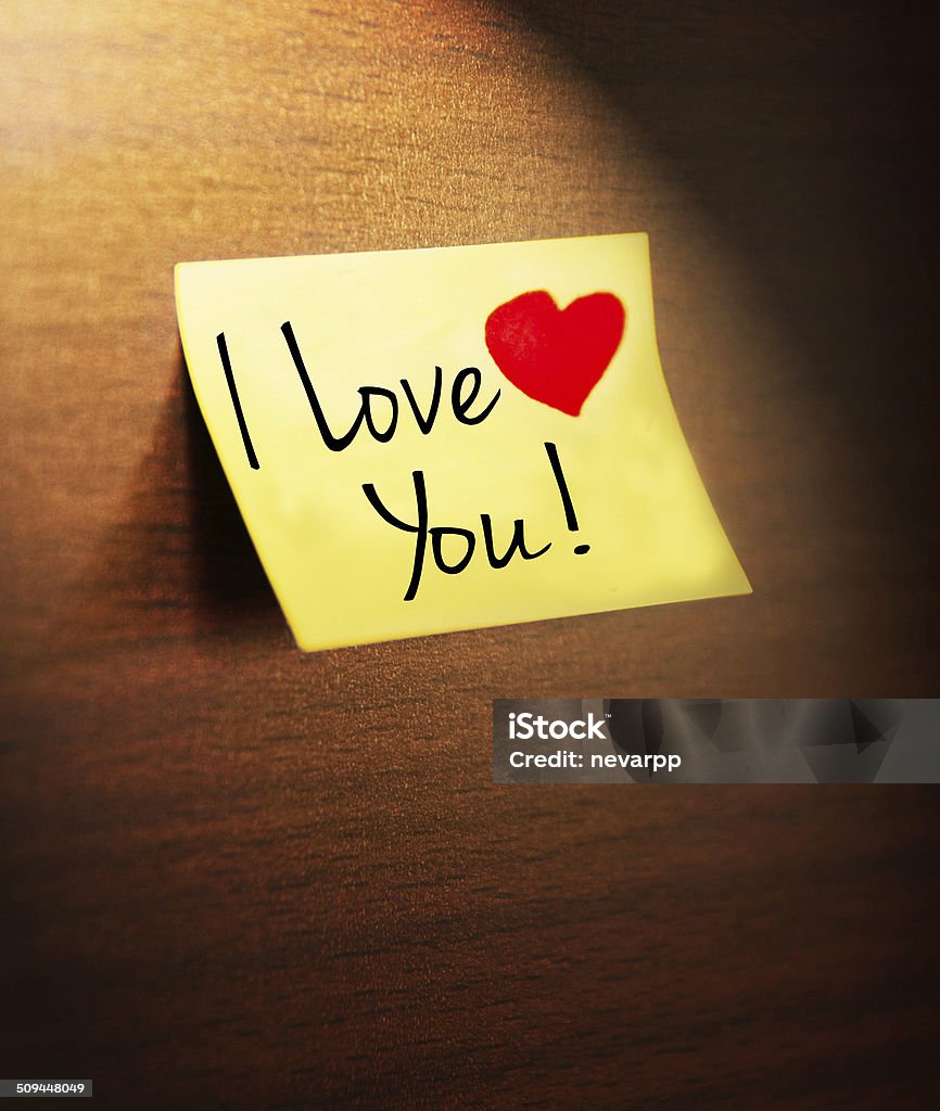 i love you handwritten Adhesive Note Stock Photo