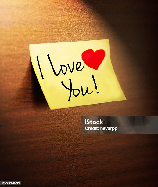 I Love You Handwritten Stock Photo - Download Image Now - Adhesive Note, Announcement Message, Communication