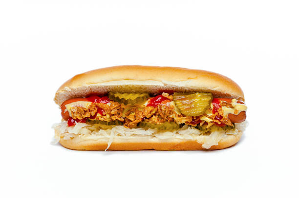 istock Hotdog/Hot Dog. Side-view isolated on white 509463919