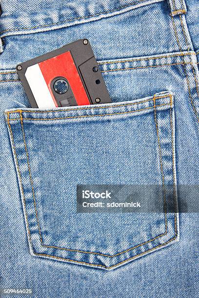 Cassette Tape In Jeans Pocket Stock Photo - Download Image Now - Mixtape, 1980-1989, Jeans