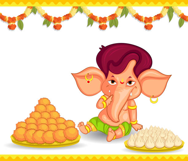 Lord Ganesha In Vector For Happy Ganesh Chaturthi Stock Illustration -  Download Image Now - Ganesh Chaturthi, Modak, Laddoo - iStock