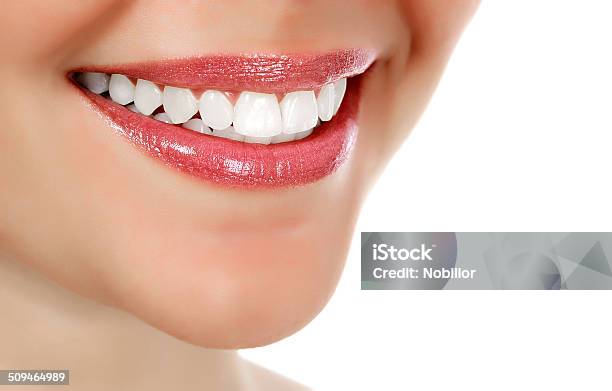 Woman Smiling Stock Photo - Download Image Now - Smiling, Close-up, White Color