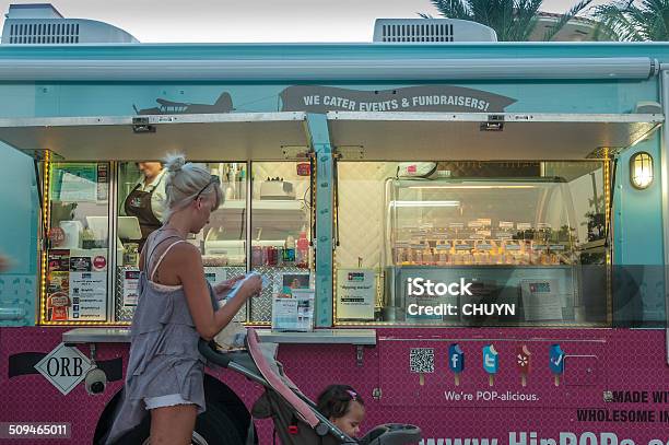 Ice Cream Truck At Miami Beach Stock Photo - Download Image Now - Business, Business Finance and Industry, Cafe