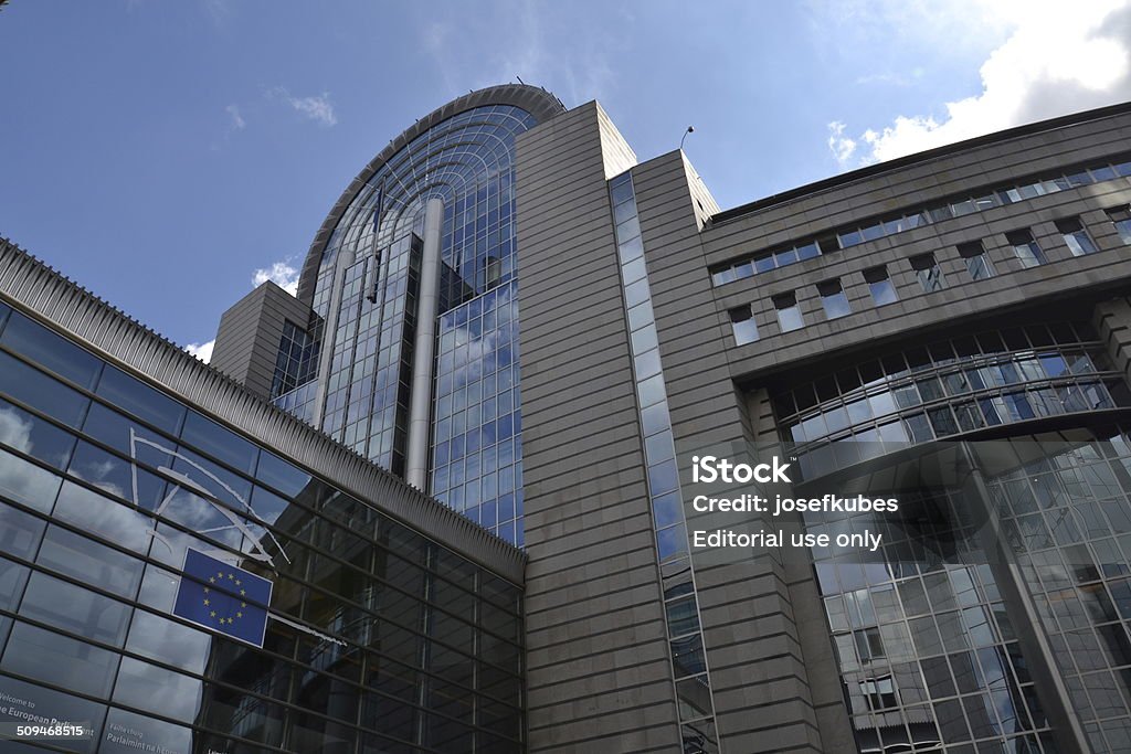 European Parliament building in Brussels, Belgium Brussels, Belgium - July 16, 2014: Building of the European Parliament - directly elected institution of the European Union on July 16, 2014 in Brussels, Belgium. Architecture Stock Photo