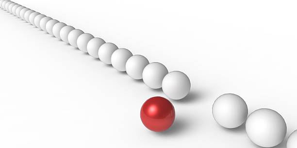 istock Many identical 3d white spheres and only one red sphere 509469033