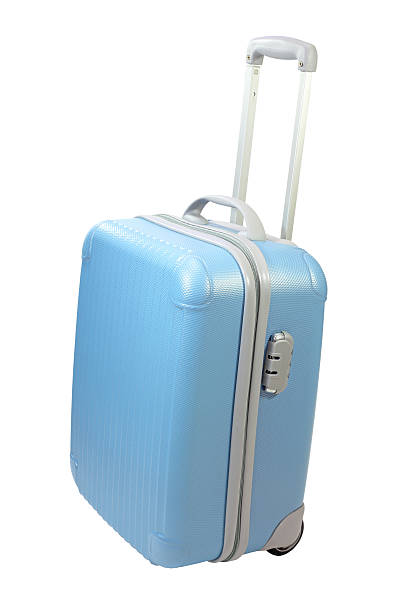 istock The blue suitcase isolated on white background. 509469553