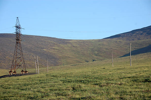 istock Electric cable line at tundra Chukotka 509470758