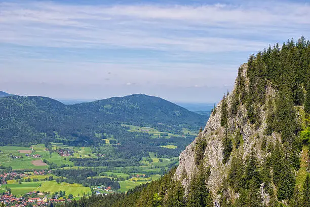 Landscape on the mountain Breitenstein in the Alps in Bavaria, Germany