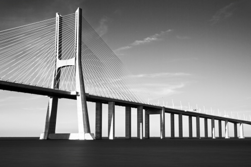 Beautiful image of the Vasco da Gama bridge in Lisbon, Portugal