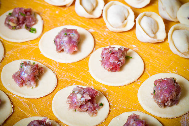 istock Pelmeni - Russian ravioli. Cooking process. Selective focus. Ton 509473020