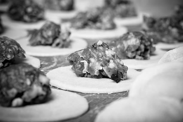 istock Pelmeni - Russian ravioli. Cooking process. Selective focus. Ton 509473402