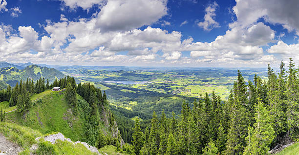 Panorama View Alpspitze Nesselwang stock photo