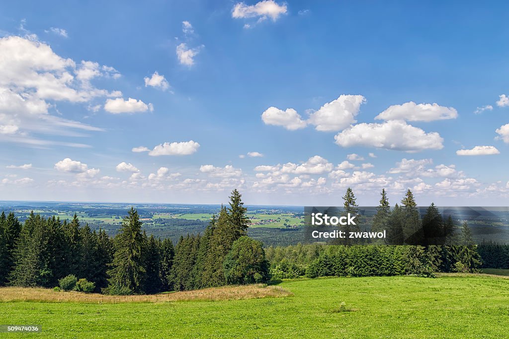 Landscape Bavaria Panorama landscape of landscape in Peissenberg, Bavaria, Germany Ammersee Stock Photo