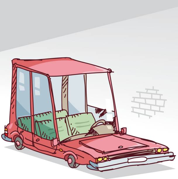 ilustraciones, imágenes clip art, dibujos animados e iconos de stock de mi dulce desvencijada - coches abandonados