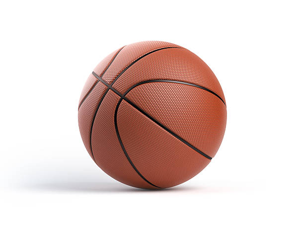 basketball ball isoliert auf weißem hintergrund - basketball nobody sporting ball stock-fotos und bilder