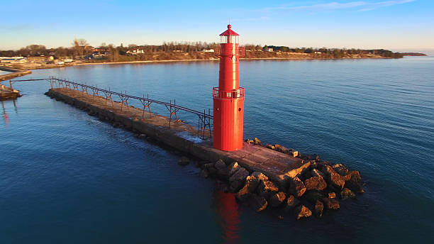 istock Iconic Lighthouse at Algoma Harbor, Wisconsin on Lake Michigan 509478278
