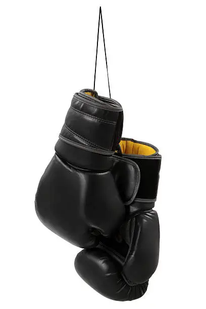 Black boxing gloves isolated on white