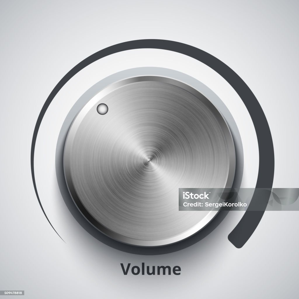 Vector volume knob with metal texture Volume Knob stock vector