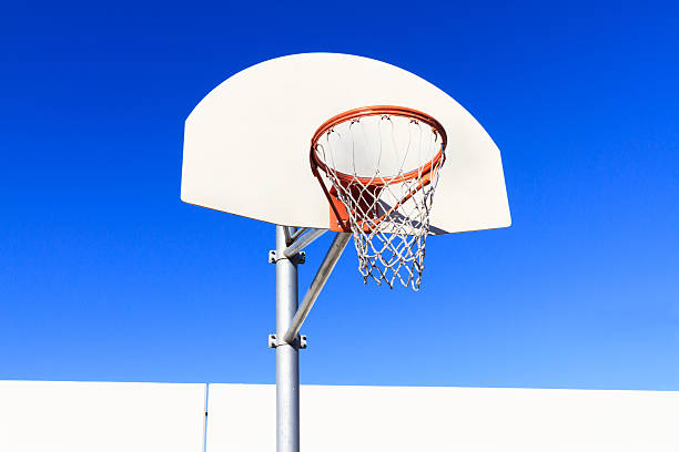 istock White Basketball Backboard with Blue Sky 509482180