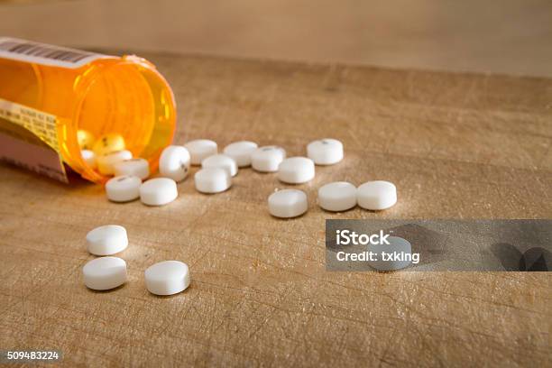 Drugs Spilled Out Stock Photo - Download Image Now - Addict, Addiction, Bottle