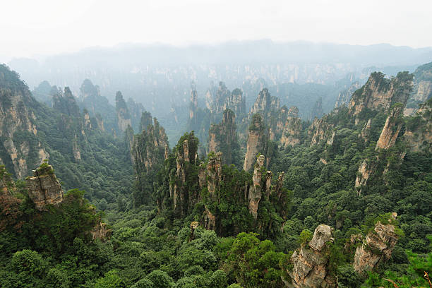 istock Impressive sandstone pillars in Yangjiajie area 509484120