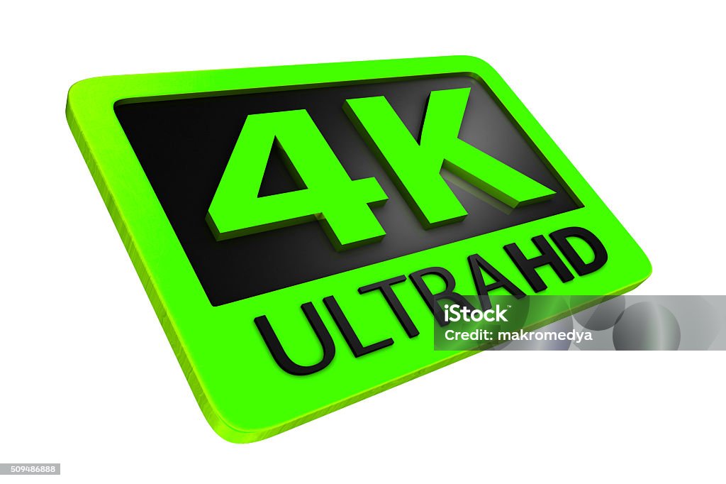 Ultra HD 4K icon Ultra HD 4K icon. 3D render. 4K Resolution Stock Photo