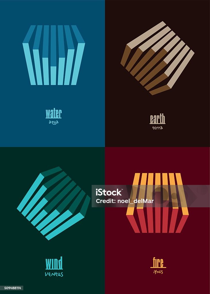 4 Elementen Vector Four Elements Set Stock Illustration - Download Image Now - The Four ...