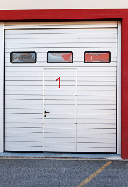 istock Fire station entrance doors. 509488209