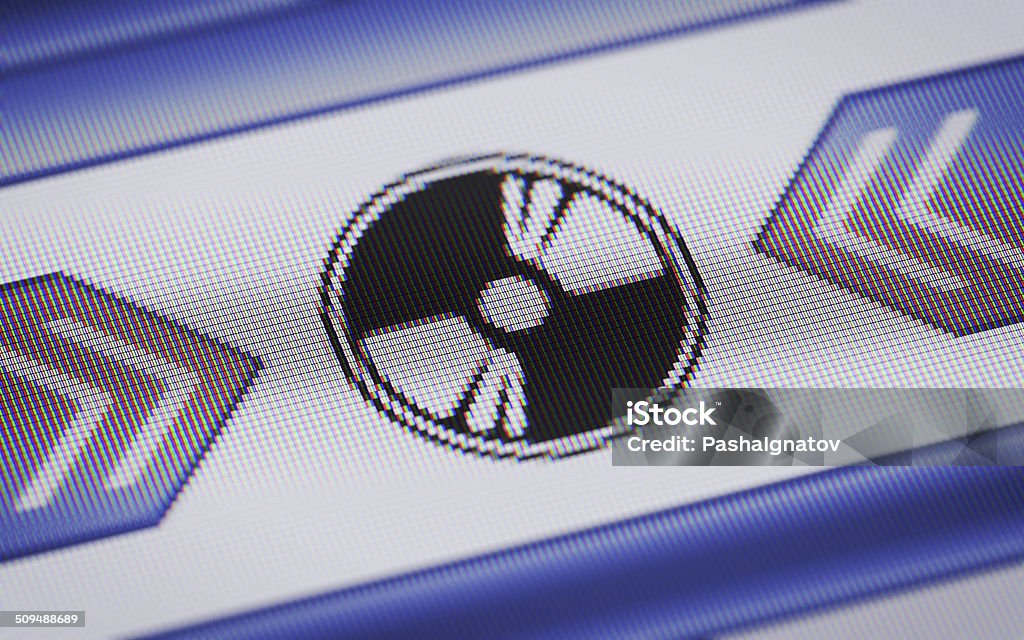 Disc Disc icon on the screen. Computer Monitor Stock Photo