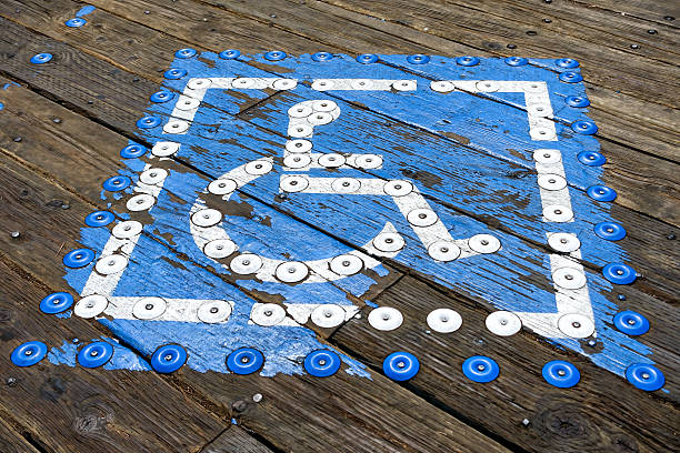 istock Blue painted parking space reserved for handicapped 509489161