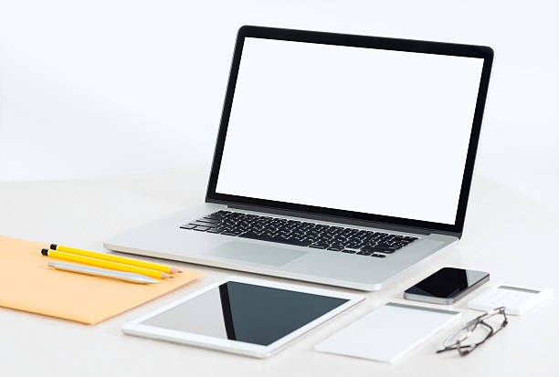 istock Blank laptop on modern business workplace 509489239