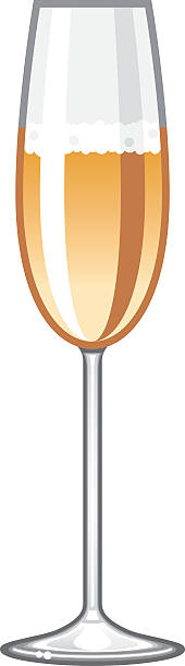 illustrazioni stock, clip art, cartoni animati e icone di tendenza di bicchiere di champagne icona - cher