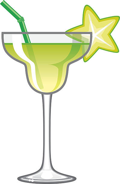 Tropical Lime Margarita Cocktail Icon A simple icon of a single tropical cocktail. Subtle gradients were used, no transparencies in the file. Download includes a CMYK AI10 EPS vector file as well as a high resolution JPEG (sized a minimum of 1900 x 2800 pixels). starfruit stock illustrations
