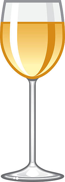 illustrazioni stock, clip art, cartoni animati e icone di tendenza di vino bianco in vetro icona - cher
