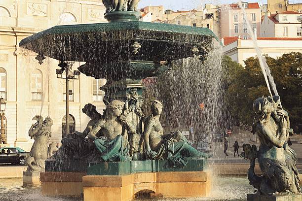 istock Fountain in Rossio Square in Lisbon 509489982