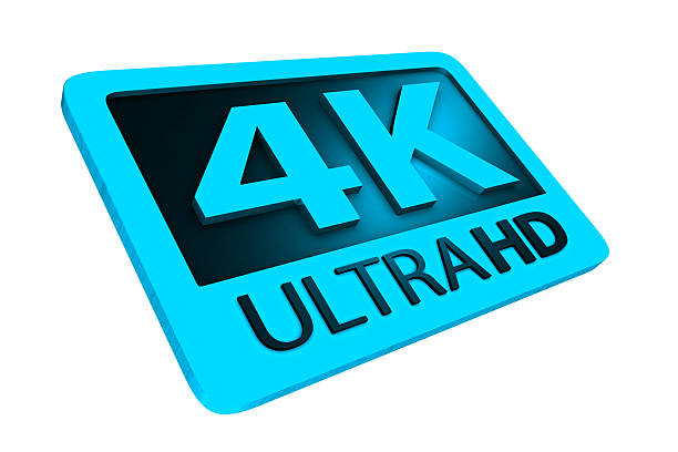 4 k ultra hd icono. 3 d render. - 720p fotografías e imágenes de stock