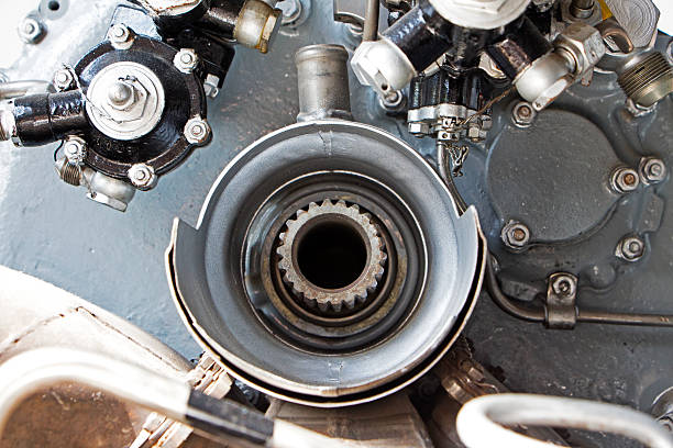 Close-up gears of engine