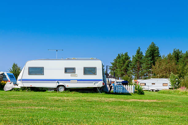 istock Camping with caravans in nature park 509492001