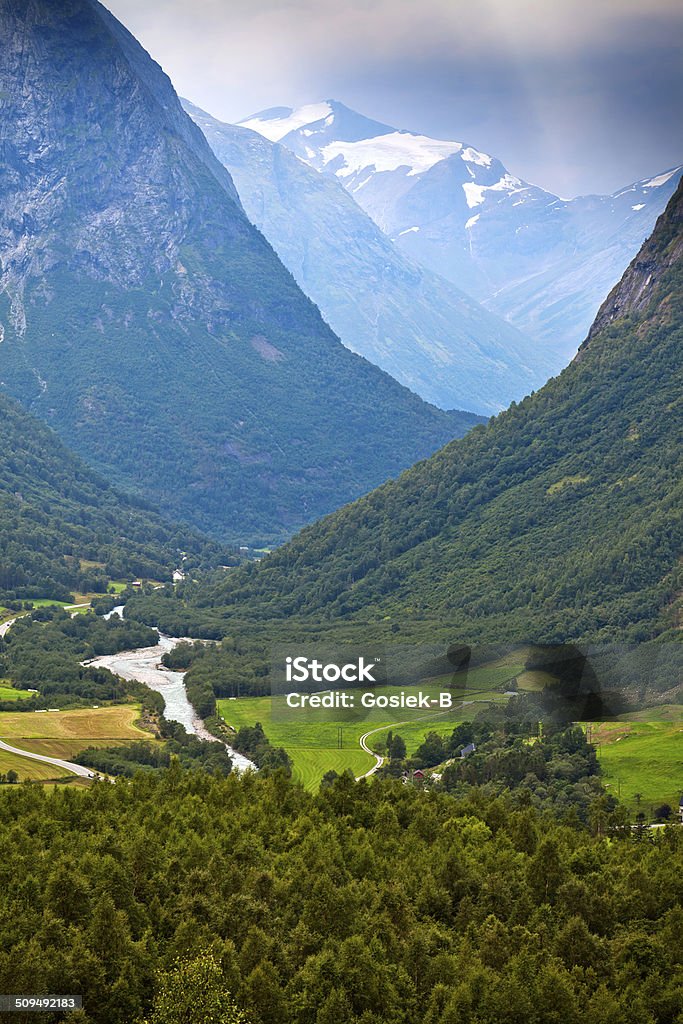 Vale da montanha na Noruega - Royalty-free Escandinávia Foto de stock