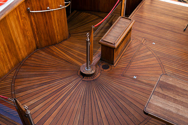 convés do veleiro - wood yacht textured nautical vessel imagens e fotografias de stock