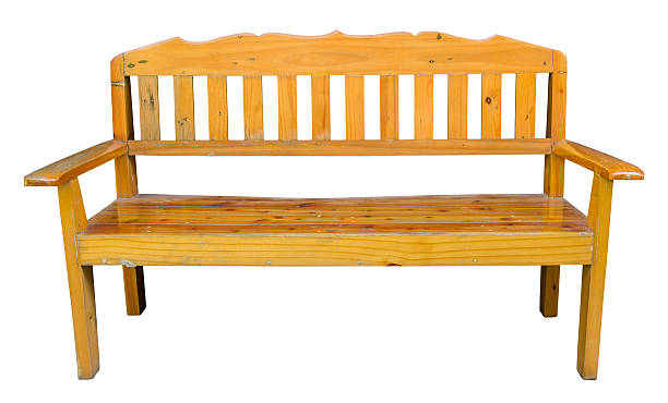 istock Long wooden chair isolated on white 509493656