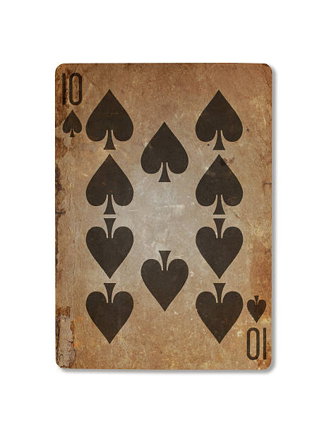 istock Very old playing card, ten of spades 509493782
