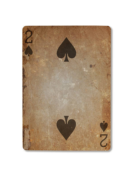 istock Very old playing card, two of spades 509493844